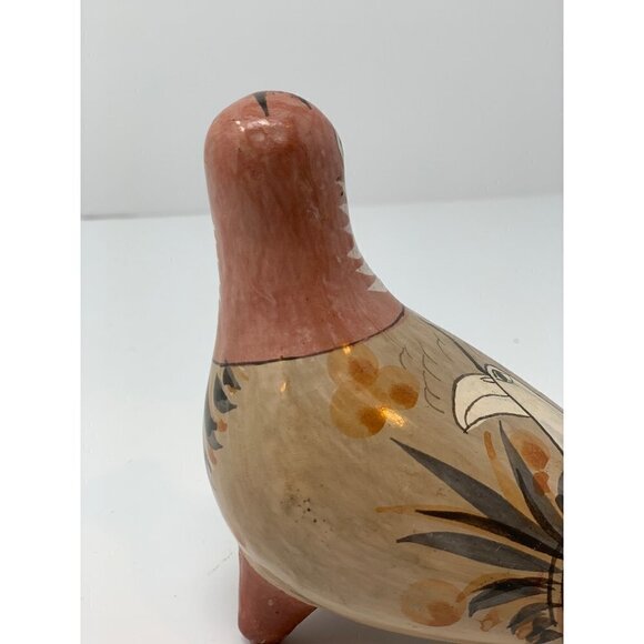 Tonala Mexican Bird Folk Art Pottery Pheasant Design Vintage Hand Painted - Picture 16 of 16
